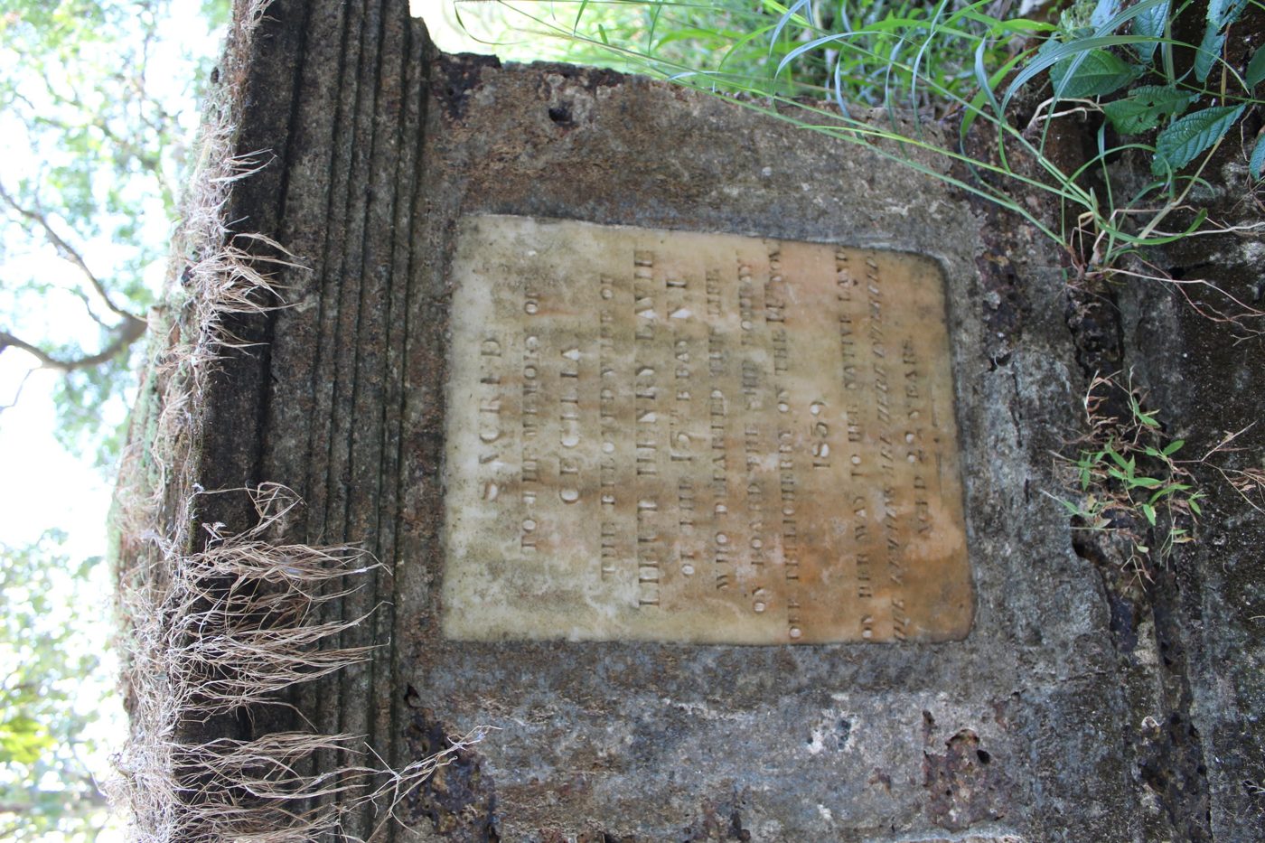 Cecilia Davie tomb inscription 15th Bengal Native Infantry 1859