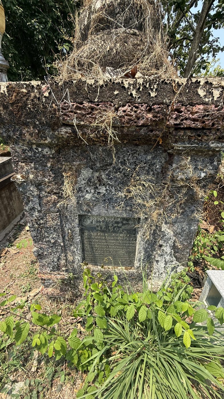 Pyramidal laterite obelisk tomb of Josepha Freitas Thalassery Anglican cemetery